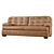 Elegant Leather Sofa 3D model small image 2