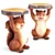Squirrel Side Table: Whimsical and Compact 3D model small image 1