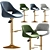 Sleek Fresno Bar Chair 3D model small image 1