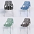 Modern Plastic Dining Chair 3D model small image 2