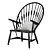 Sleek Black Peacock Lounge Chair 3D model small image 1