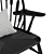 Sleek Black Peacock Lounge Chair 3D model small image 2