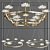Luminous Petals: Designer Crystal Chandelier 3D model small image 2