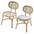 Rattan Marte Bistro Chair - Stylish and Sustainable 3D model small image 2