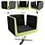 Modern Amadeo Armchair: Stylish Design and Comfort 3D model small image 1