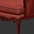 Vintage Wood Wing Chair: Mis en Demeure 3D model small image 5