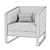 Elegant Yvette Accent Chair 3D model small image 5