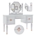White and Copper Dressing Table (130cm Wide) 3D model small image 1