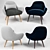 Luxe Lule Accent Armchair: Stylish and Comfortable 3D model small image 2