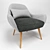 Luxe Lule Accent Armchair: Stylish and Comfortable 3D model small image 4