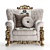 Italian Handcrafted Gold Accent Armchair - A.R. Arredamenti Excelsior 3D model small image 2