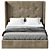 Vintage Classic High-Buttoned Bed 3D model small image 2