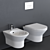 TONO Wall-Hung WC: Sleek Ceramic Bathroom Fixture 3D model small image 1