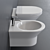 TONO Wall-Hung WC: Sleek Ceramic Bathroom Fixture 3D model small image 2