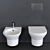 TONO Wall-Hung WC: Sleek Ceramic Bathroom Fixture 3D model small image 3