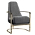 Luxurious Ocadia Velvet Armchair 3D model small image 2