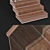 Sleek Glass & Wood Modern Staircase 3D model small image 2