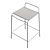 Sleek Leather Counter Stool 3D model small image 5