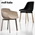 Sleek Flow Leather Chair 3D model small image 1