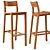 Tribu Kos Teak Bar Stool 3D model small image 1