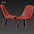 Modern Upholstered Dining Chair 3D model small image 3