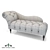 Elegant Frances Tufted Chaise 3D model small image 15