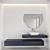 Modern Bowl Sink Set: Vitra Outline TV Lavabo & Fold S Faucet 3D model small image 5