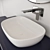 Modern Bowl Sink Set: Vitra Outline TV Lavabo & Fold S Faucet 3D model small image 7