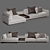 Elegant Modular Wendelbo MAHO Sofa 3D model small image 1