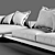 Elegant Modular Wendelbo MAHO Sofa 3D model small image 4