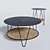 Elegant Metal and Rattan Rosali Tables 3D model small image 1