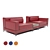 Versatile Leather Sofa Set 3D model small image 4