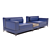 Versatile Leather Sofa Set 3D model small image 5