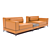 Versatile Leather Sofa Set 3D model small image 6