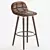 Rustic Charm: Antique Brown Wooden Stool 3D model small image 3