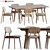 Larsson Dining Table + Frey Chair Set 3D model small image 1