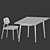 Larsson Dining Table + Frey Chair Set 3D model small image 3