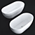 Elegant Riho Bilbao Freestanding Oval Bathtub 3D model small image 2