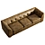 Luxury Tobacco Tufted Leather Sofa 3D model small image 2