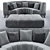 Luxury Round Sofa Set 3D model small image 1