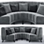 Luxury Round Sofa Set 3D model small image 4