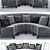 Luxury Round Sofa Set 3D model small image 5