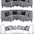 Luxury Round Sofa Set 3D model small image 7