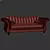 Elegant Flared Arms Chesterfield Sofa 3D model small image 3