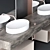 Sleek Bathroom Cabinet Set 3D model small image 3