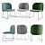 Contemporary Milan Chair in 3 Vibrant Colors 3D model small image 1