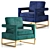 Noah Velvet Accent Chair: Stylish and Versatile 3D model small image 2