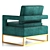 Noah Velvet Accent Chair: Stylish and Versatile 3D model small image 3