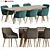 Modern Dining Set: Rochelle Lounge Chair + Cirrus Dinning Table 3D model small image 1