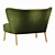 Velvet Elegance: Swoon Fitz 2-Seater Sofa 3D model small image 3